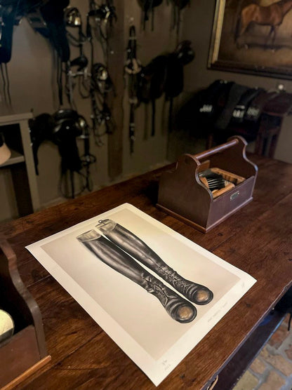 limited edition print in a tack room