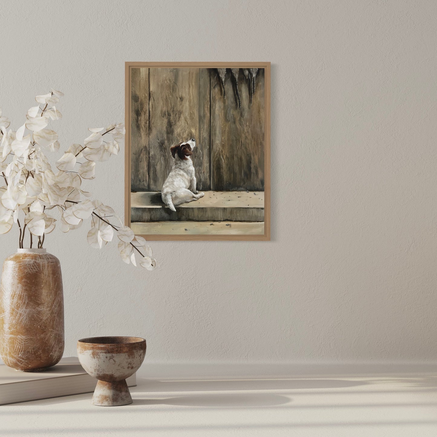 Jack Russell with pheasants 40 x 30cm