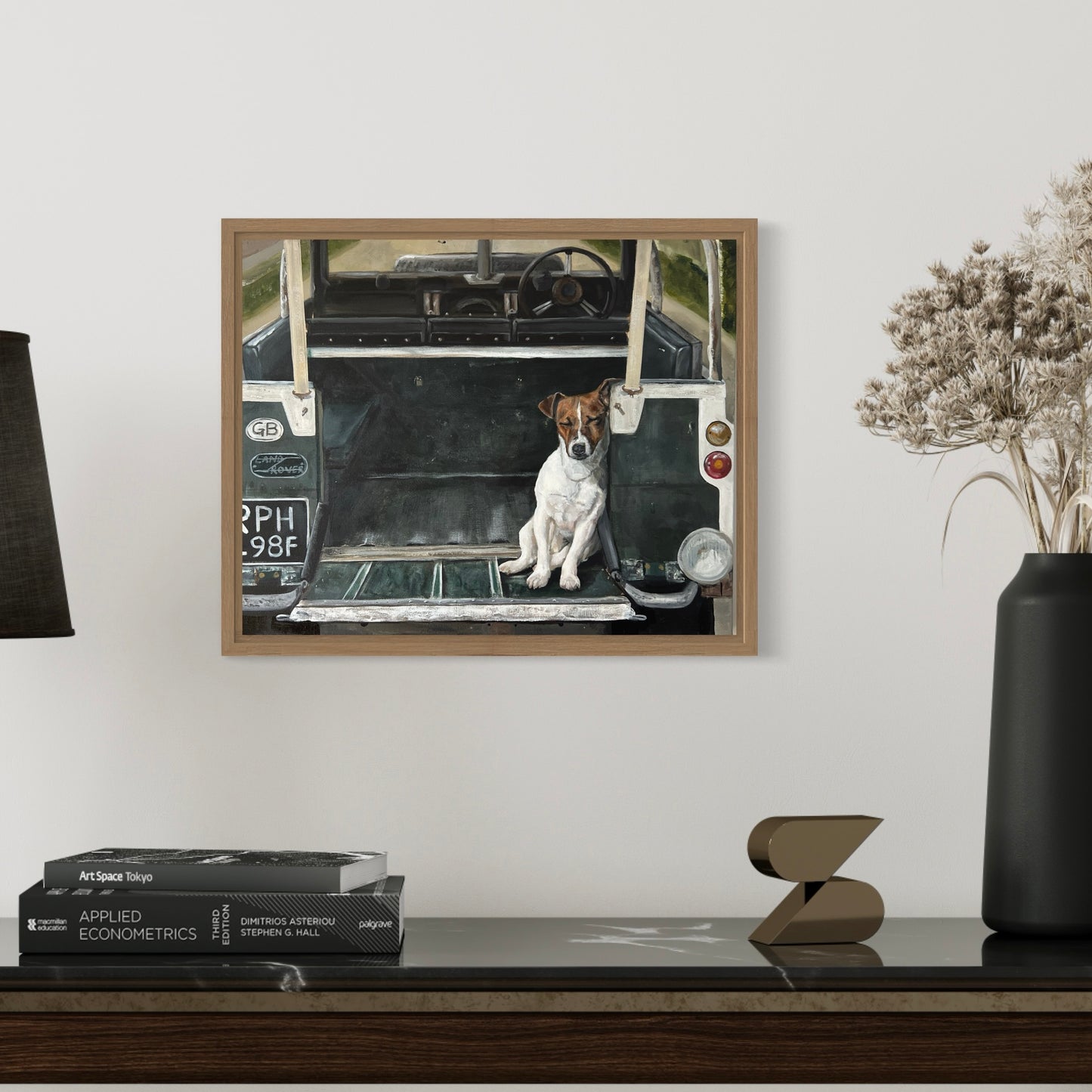 Jack Russell in Land Rover 28cm x 35cm