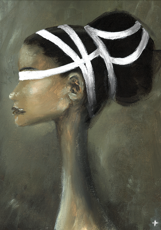 Girl with Bun white ribbon - Edition of 100