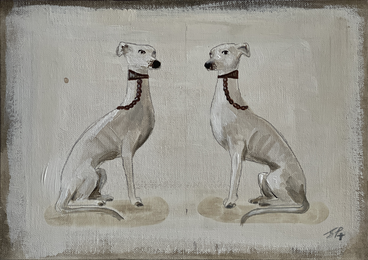 Staffordshire china dog - Whippets.