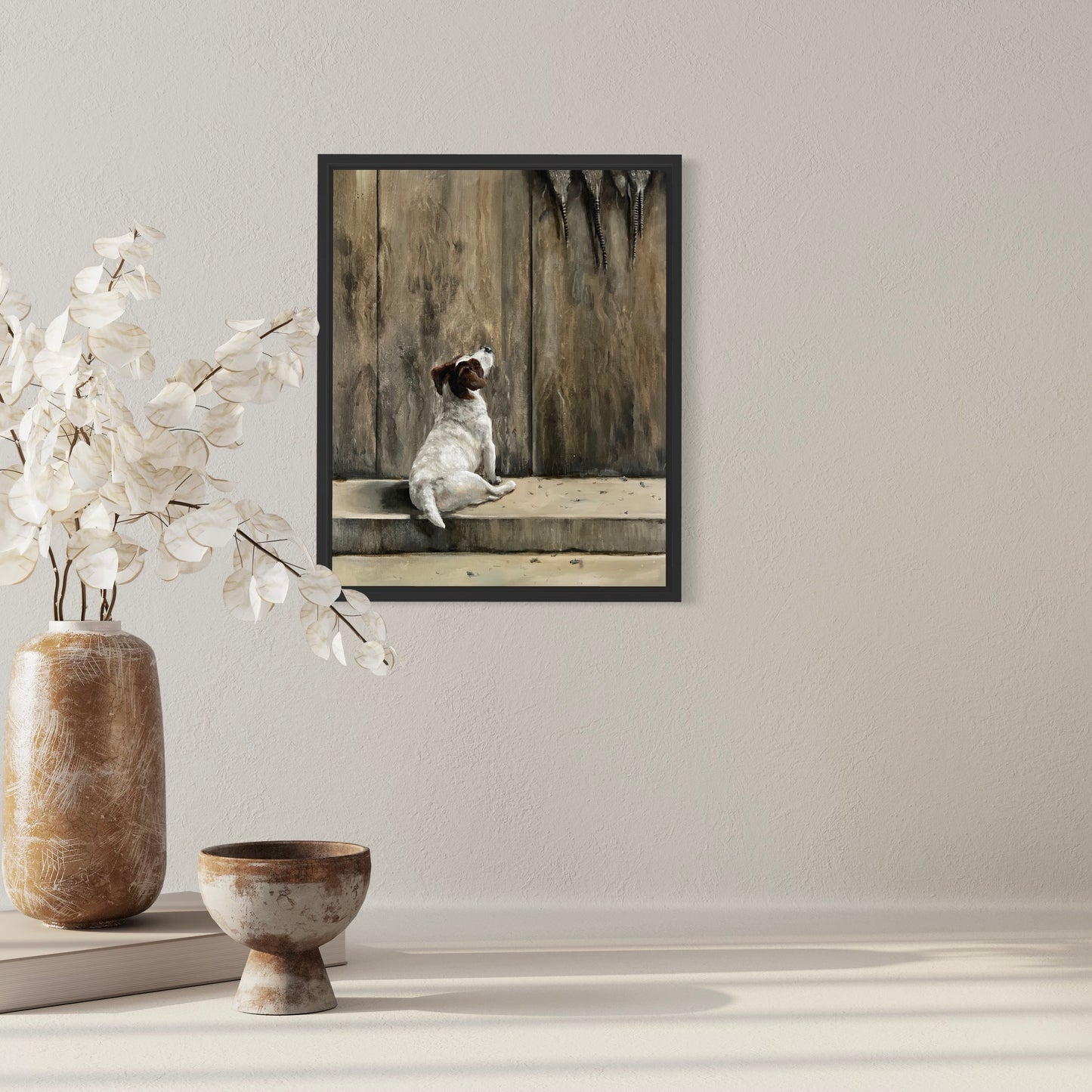 Jack Russell with pheasants 40 x 30cm