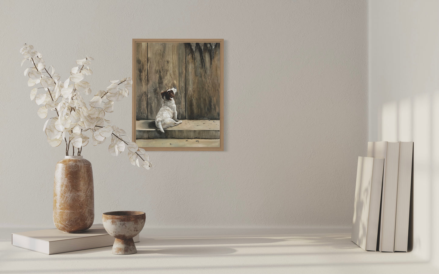 Jack Russell with pheasants 40 x 30cm