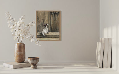 Jack Russell with pheasants 40 x 30cm