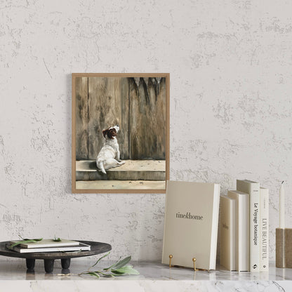 Jack Russell with pheasants  28 x 35cm