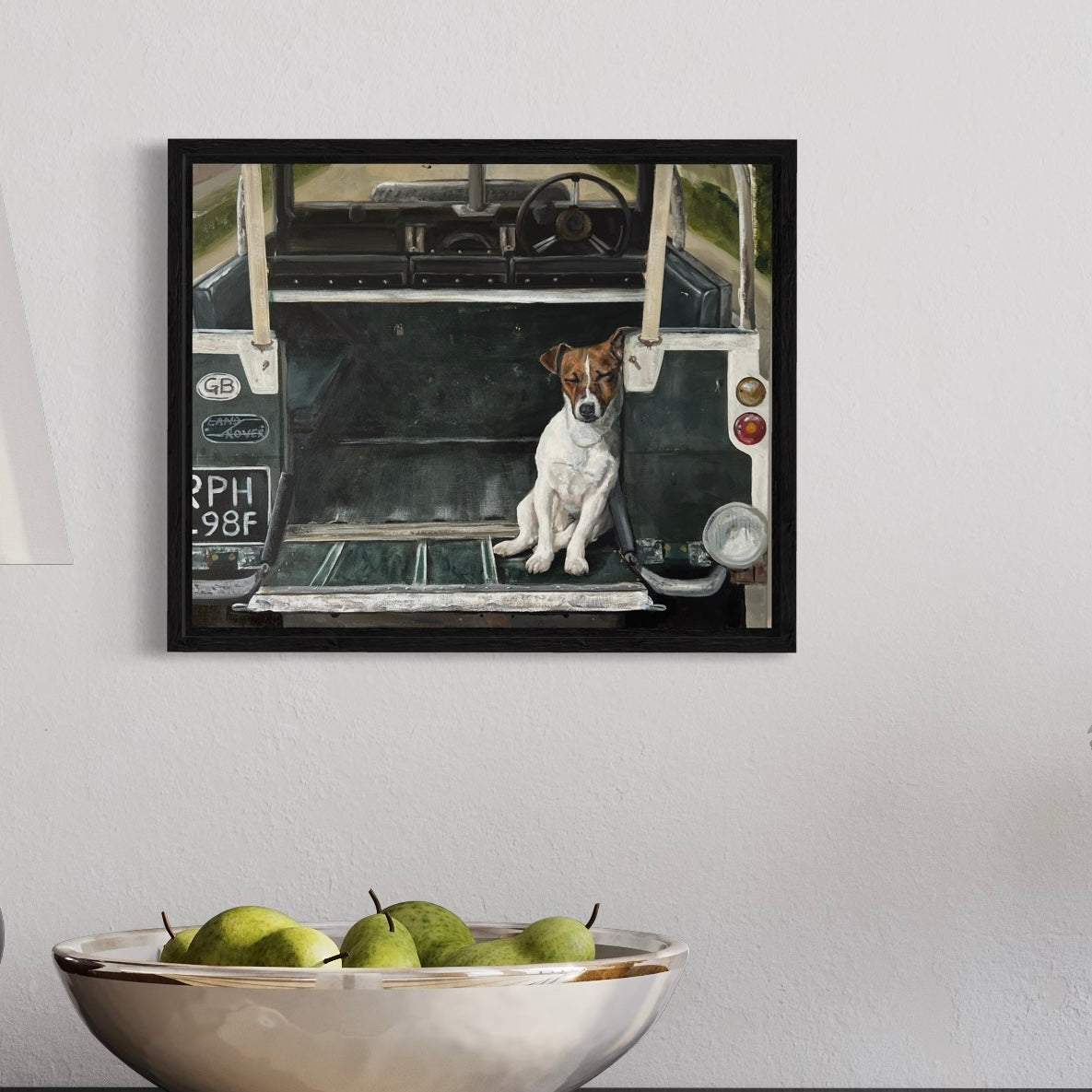 Jack Russell in Land Rover 28cm x 35cm