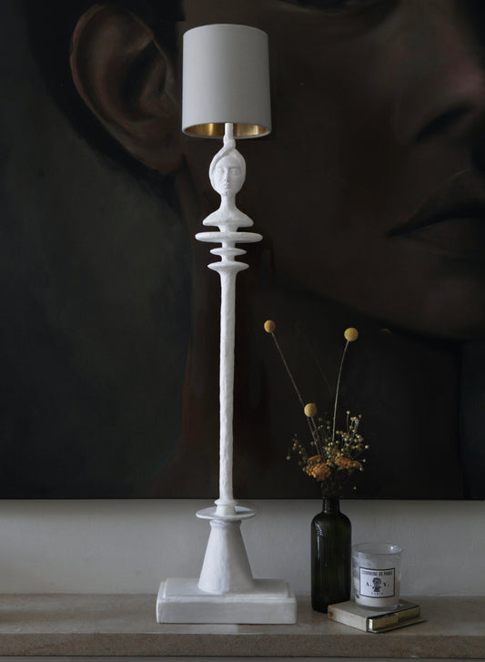 white plaster table lamp 