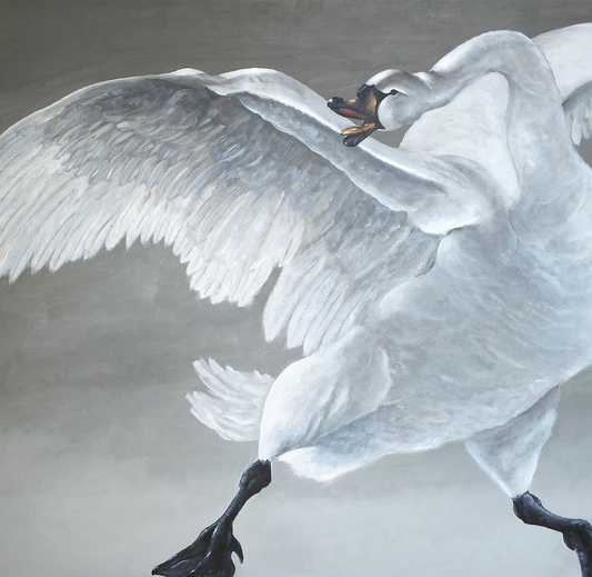 painting of a large swan 