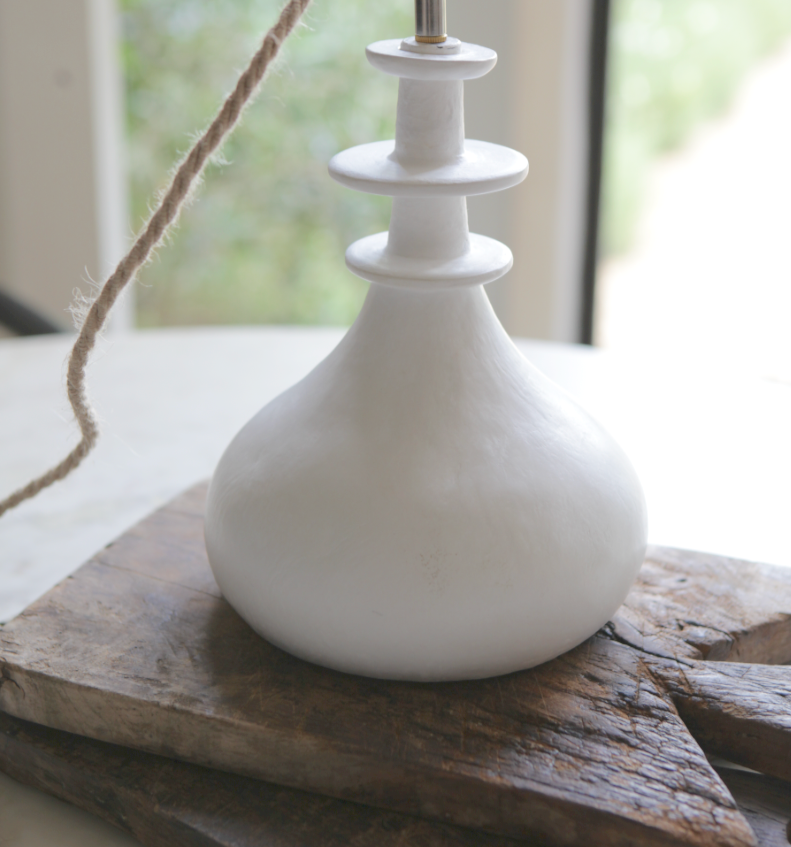 white hanging light in a kitchen 