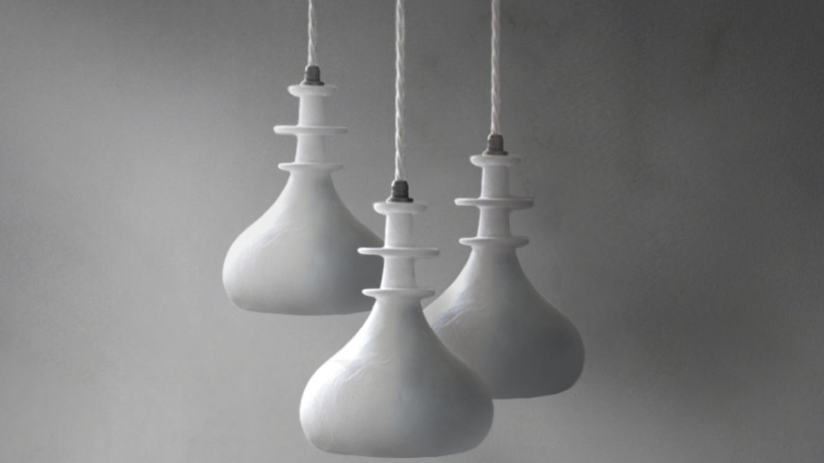 White plaster pendant deals