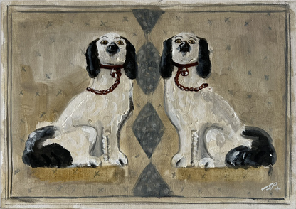Staffordshire china Blue Spaniels print