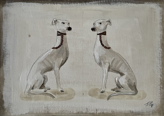 Staffordshire china dog - Whippets.
